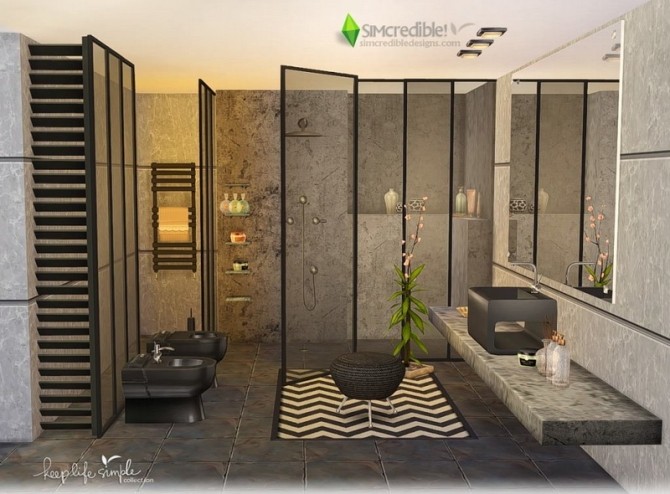 Sims 4 Keep Life Simple bathroom at SIMcredible! Designs 4