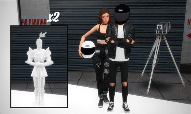 Sims 4 Pose pack moto + shoei helmet at Nyuska