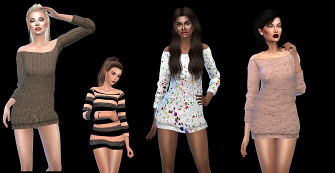 Sims 4 Polina Sweater Dress at Leo Sims