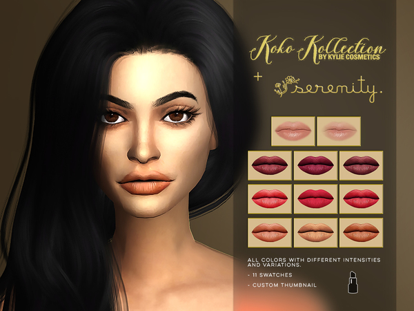 Sims 4 Koko collection lipsticks by serenity cc at TSR