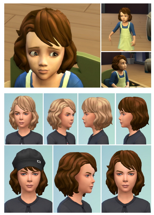 Sims 4 Wavy Hair with Bangs for Girls at Birksches Sims Blog