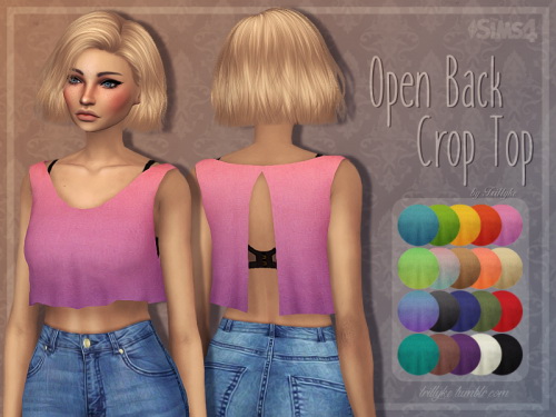 Sims 4 Open Back Crop Top at Trillyke