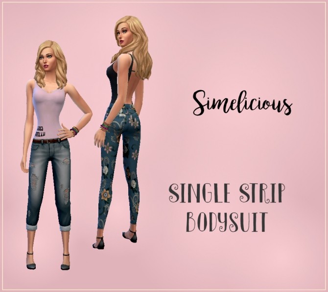Sims 4 Single Strip Bodysuit at Simelicious