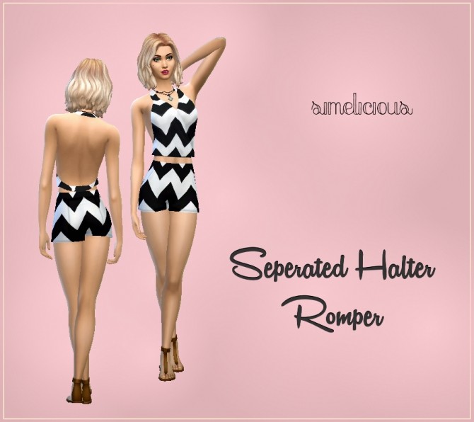 Sims 4 Separated Halter Romper at Simelicious