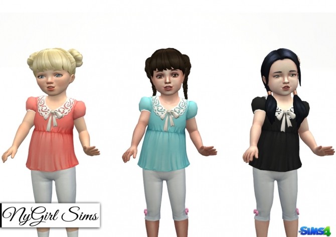 Sims 4 Collar and Bow Shirt at NyGirl Sims