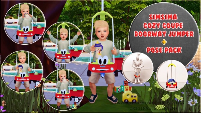 Sims 4 SimSima Cozy Coupe Doorway Jumper + Pose Pack at Victor Miguel