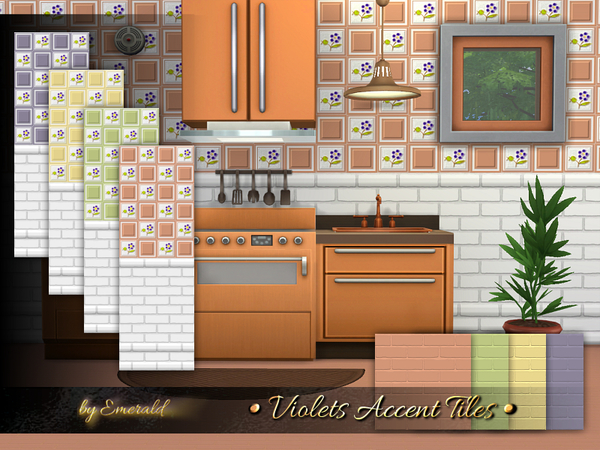 Sims 4 Violets Accent Tiles by emerald at TSR