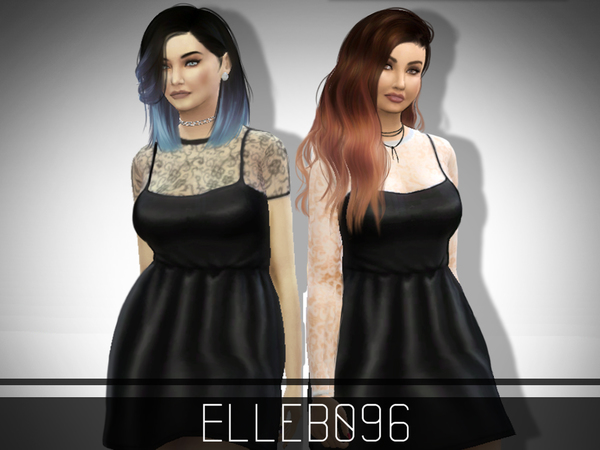 Sims 4 Lace and Satin Dress by Elleb096 at TSR