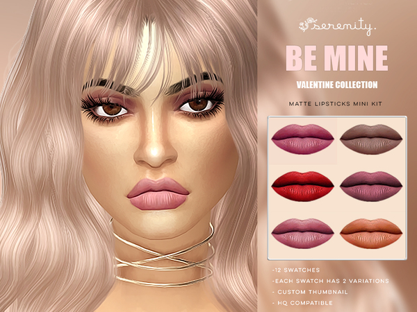 Sims 4 Matte Lipsticks Mini Kit by serenity cc at TSR