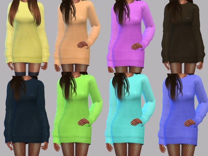 Sims 4 Kourtney Sweater Dress Recolor at Teenageeaglerunner