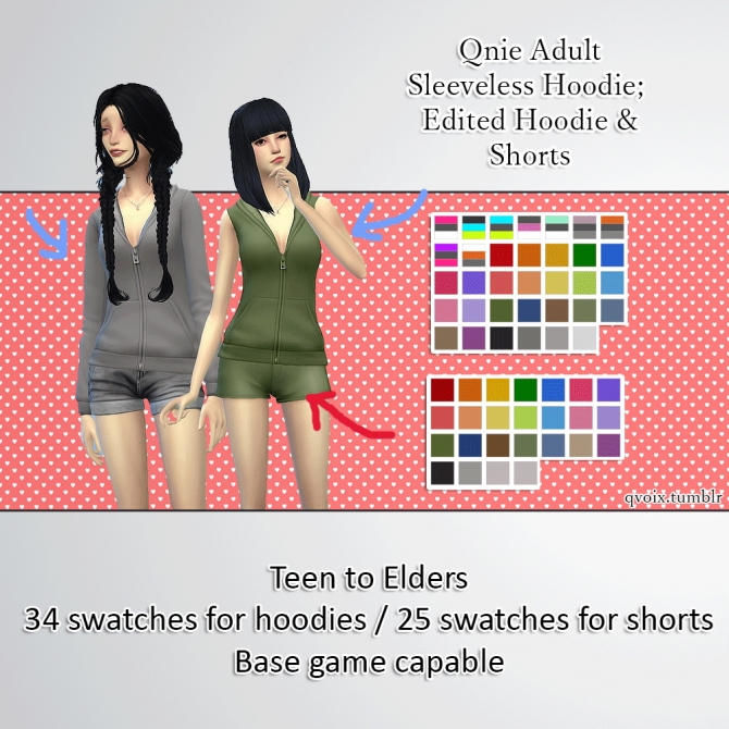 Qnie Hoodie And Shorts Set At Qvoix Escaping Reality Sims 4 Updates