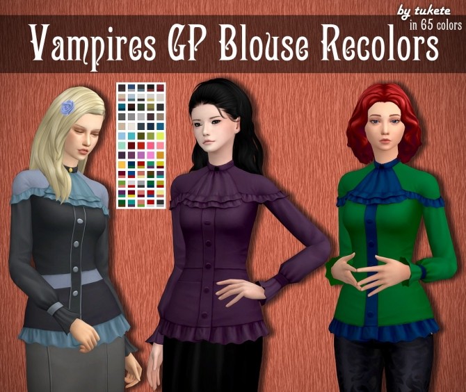 Sims 4 Vampires GP Blouse Recolors at Tukete