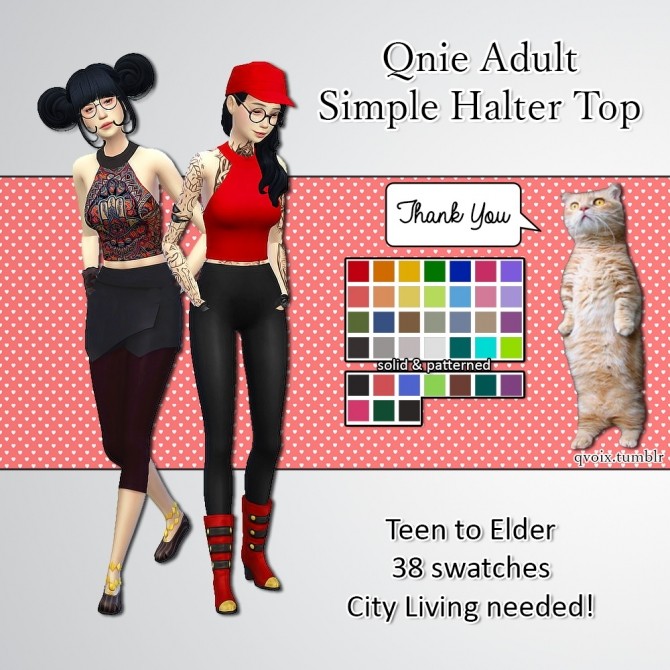 Sims 4 Qnie Simple Halter Top at qvoix – escaping reality
