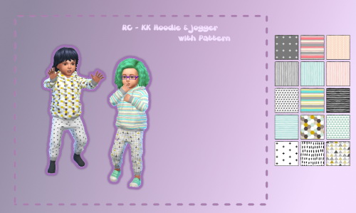 Sims 4 RC KK Hoddie & Jogger with Pattern at ChiLLis Sims