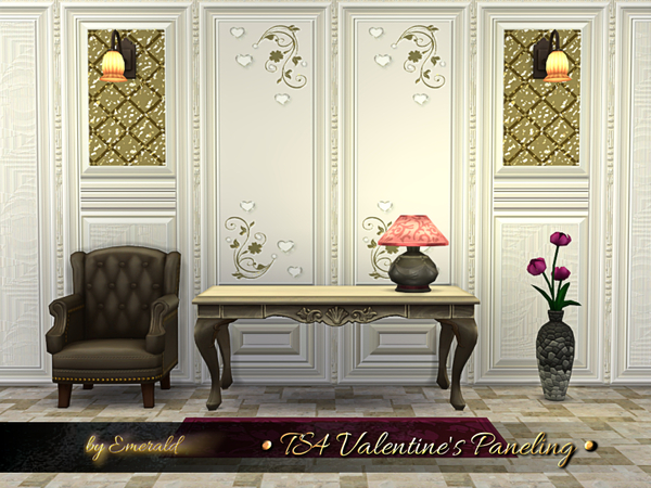 Sims 4 Valentines Paneling by emerald at TSR