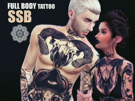 HXC Full Body Tattoo V1 by SavageSimBaby at TSR