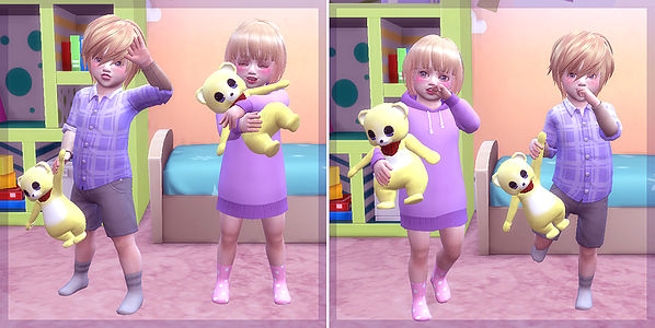 Sims 4 Teddy bear poses at A luckyday
