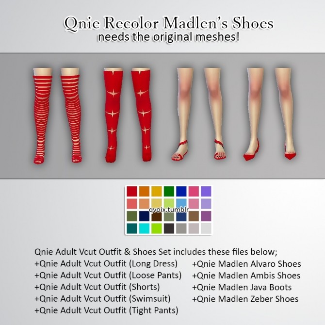 Sims 4 Vcut Outfit Set & Recolor of Madlens Shoes at qvoix – escaping reality