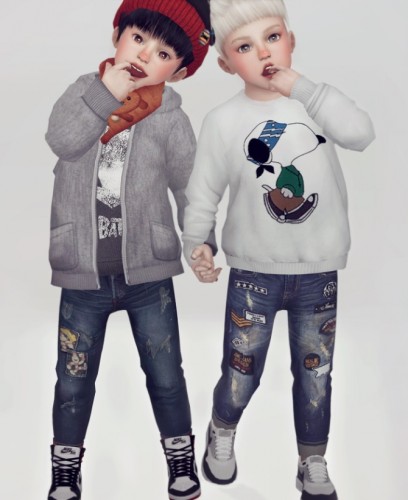 Ripped Jeans For Toddler At Kks Sims4 Ooobsooo Sims 4 Updates