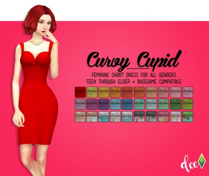 Sims 4 Curvy Cupid dress at Deetron Sims
