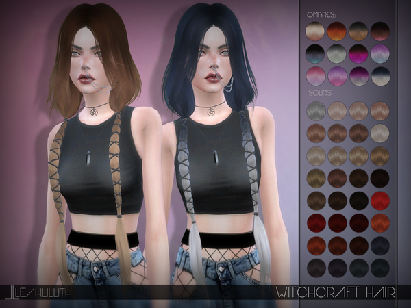 Sims 4 Witchcraft Hair by Leah Lillith at TSR
