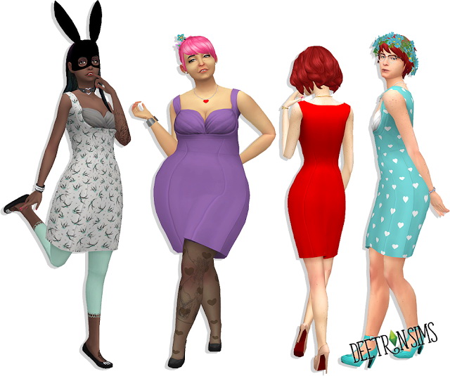 Sims 4 Curvy Cupid dress at Deetron Sims