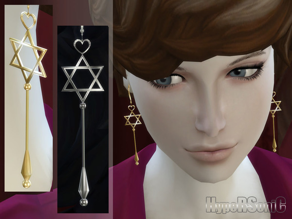Sims 4 Magic Wand Earrings by HypeRSoniC at TSR