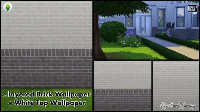 Sims 4 2 Layered Brick Wallpaper by Bakie at TSR
