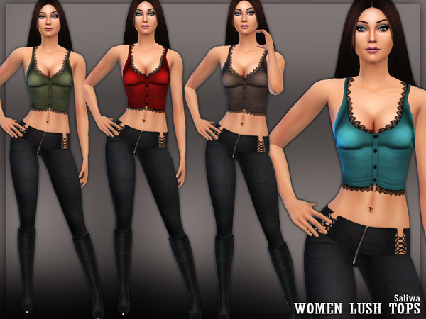 Sims 4 Ladies Lush Tops by Saliwa at TSR