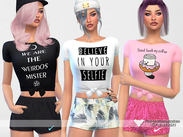 Sims 4 Everyday Cute Tops by Pinkzombiecupcakes at TSR