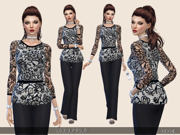 Lace Jumpsuit By Paogae At Tsr Sims 4 Updates