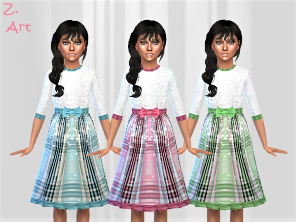 Sims 4 GirlZ 02 festive dress by Zuckerschnute20 at TSR