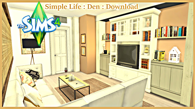 Sims 4 Simple Life Den livingroom at Pandasht Productions