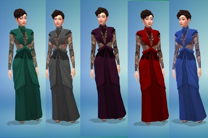 Sims 4 Black Widow Dress Collection by Snowhaze at Mod The Sims