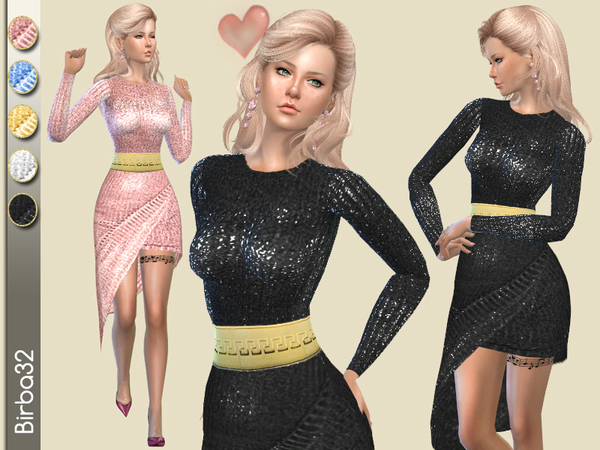 Sims 4 Valentina Dress by Birba32 at TSR