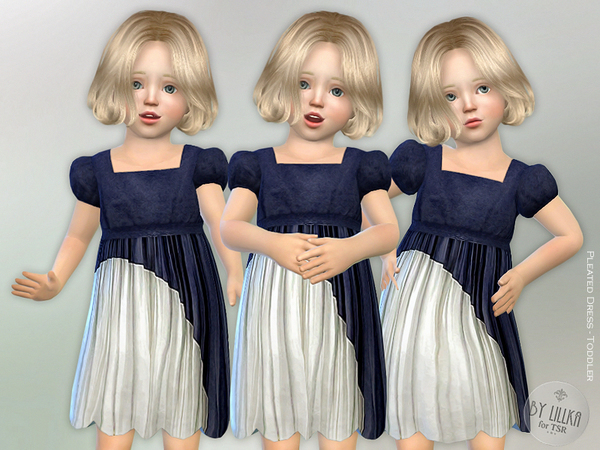 Sims 4 Toddler Pleated Dress by lillka at TSR