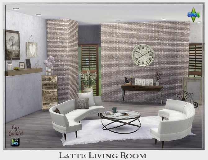 Sims 4 Latte Living Room at Chicklet’s Nest