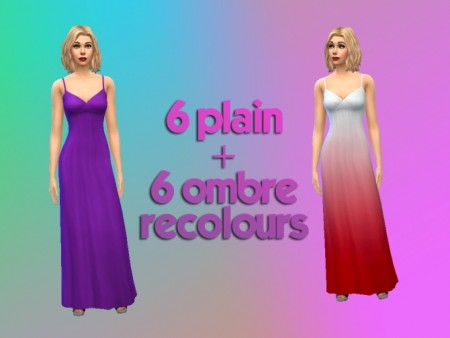 Base Game Maxi Dress Recolour by simsessa at Mod The Sims