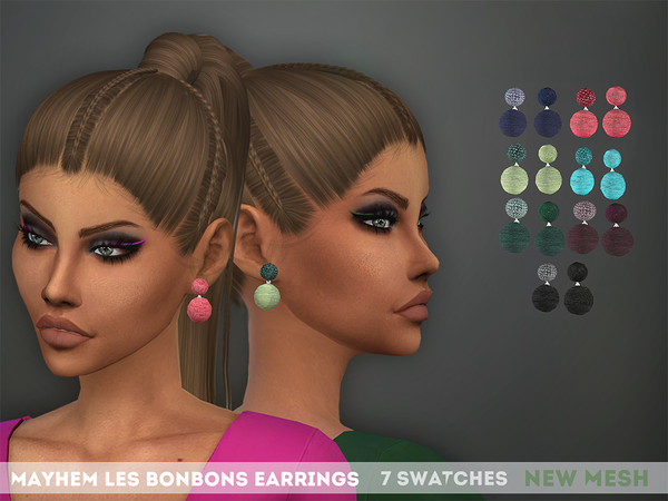 Sims 4 Les Bonbons Earrings by mayhem sims at TSR