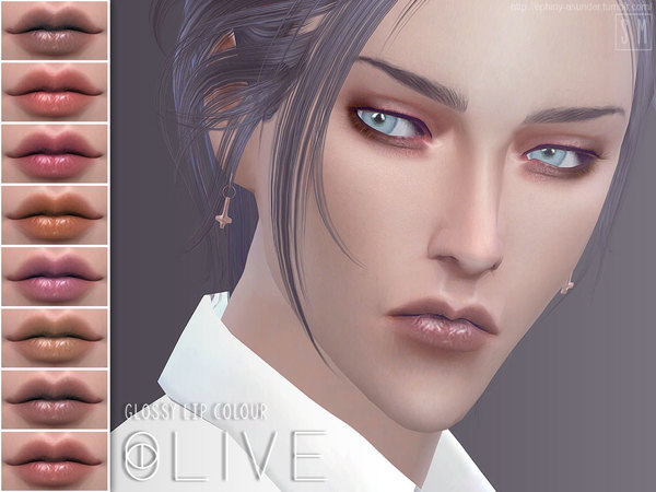 Sims 4 Olive Glossy Lip Colour by Screaming Mustard at TSR