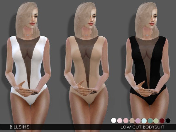 Sims 4 Low Cut Bodysuit by Bill Sims at TSR