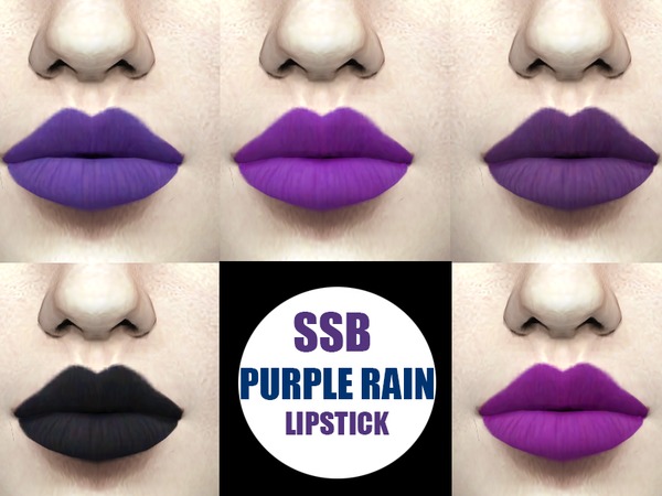 Sims 4 Purple Rain Lipstick All Mauve by SavageSimBaby at TSR