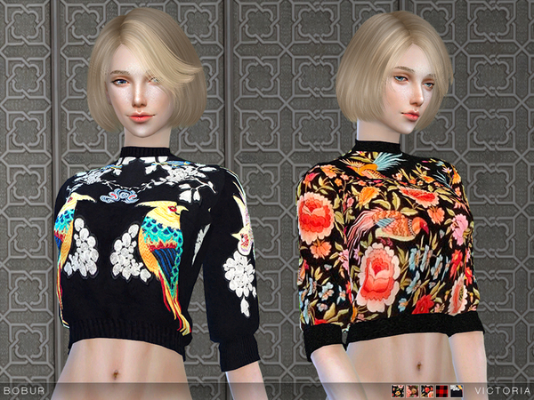 Sims 4 Victoria short sweater by Bobur3 at TSR