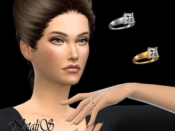 Sims 4 Princess cut ring by NataliS at TSR