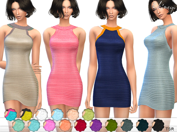 Sims 4 Knit Tank Dress by ekinege at TSR