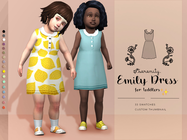 Sims 4 Emily Dress for Toddlers by serenity cc at TSR