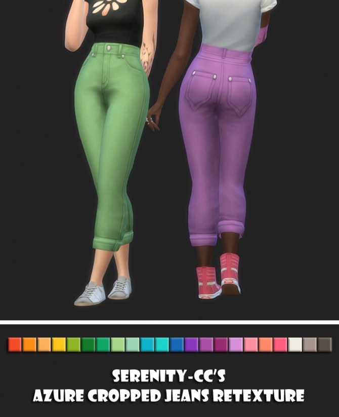 Sims 4 Azure Cropped Jeans Retexture at Maimouth Sims4