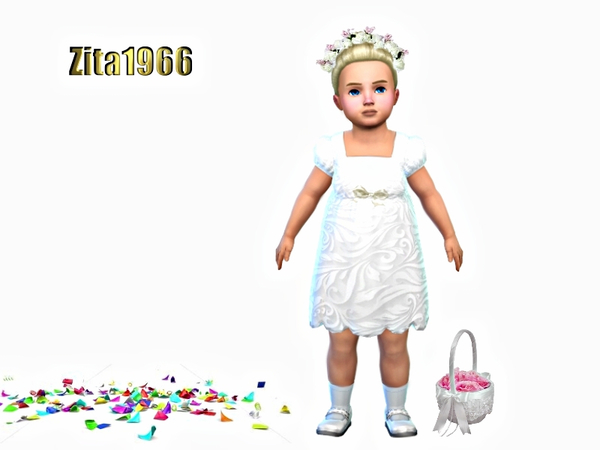 Sims 4 Toddler Flower girl Dress by ZitaRossouw at TSR