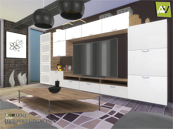 Sims 4 Primo Living Room TV Units by ArtVitalex at TSR