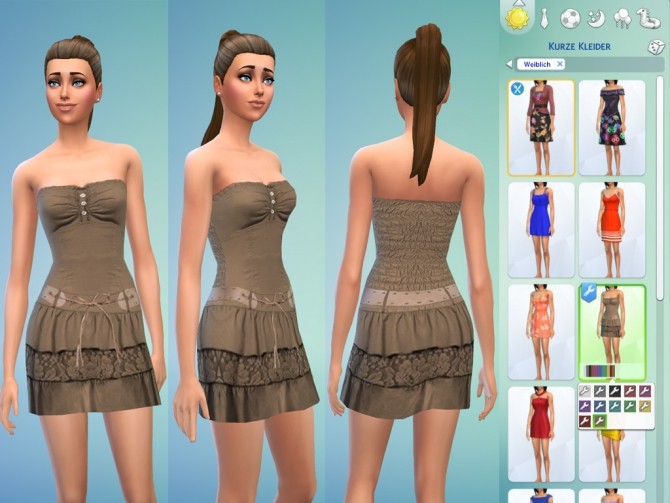 Sims 4 Mini Bandeau Dress Set by play jarus at Mod The Sims